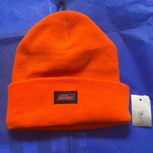Genuine Dickies Knit Beanie, OS, 100% Acrylic, Fleeced Lining, Neon Orange NWT